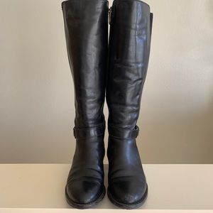 Aquatalia Black Leather Riding Boots